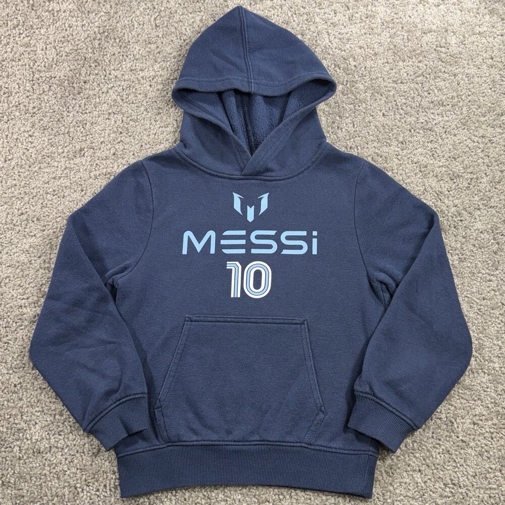 Messi ( 10 ) Collection- Kids / Youth Sz 6 - Navy Blue Soccer Hoodie Sweatshirt